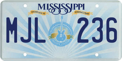 MS license plate MJL236