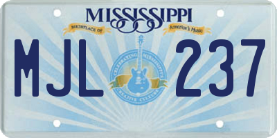MS license plate MJL237