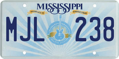 MS license plate MJL238
