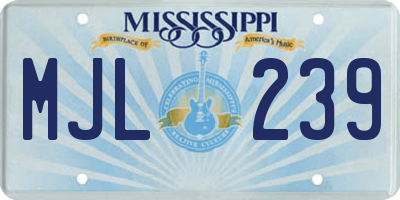 MS license plate MJL239