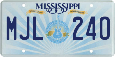 MS license plate MJL240