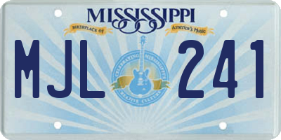 MS license plate MJL241