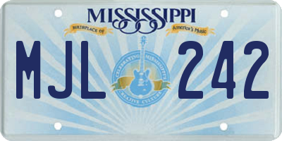 MS license plate MJL242