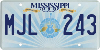 MS license plate MJL243