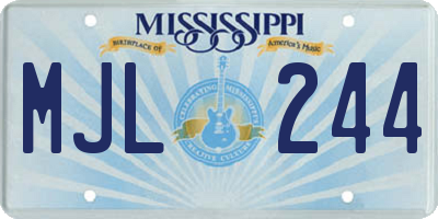MS license plate MJL244