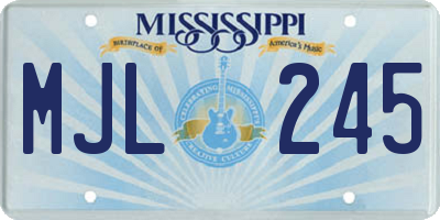 MS license plate MJL245