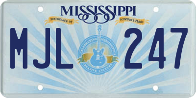 MS license plate MJL247