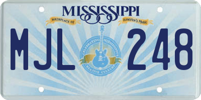 MS license plate MJL248