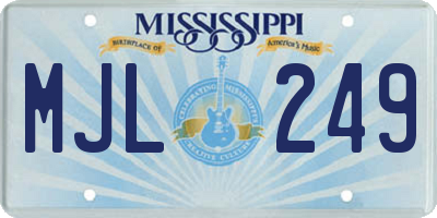 MS license plate MJL249