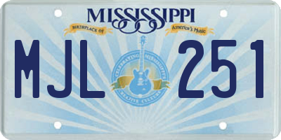MS license plate MJL251