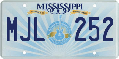 MS license plate MJL252