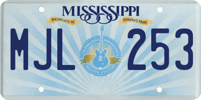 MS license plate MJL253