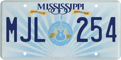 MS license plate MJL254