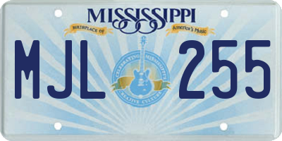 MS license plate MJL255