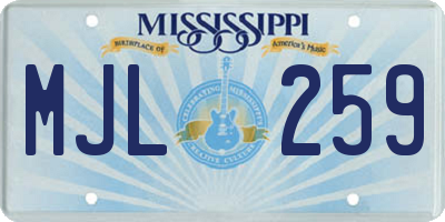 MS license plate MJL259