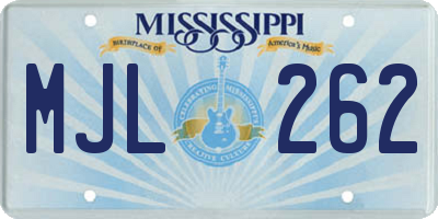 MS license plate MJL262