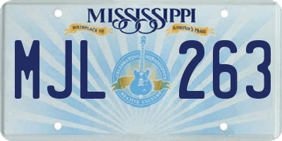 MS license plate MJL263