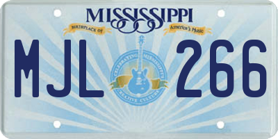 MS license plate MJL266