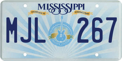 MS license plate MJL267