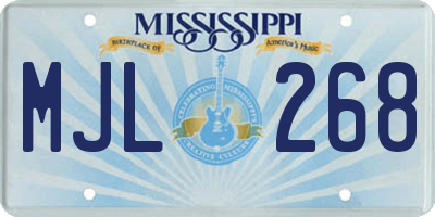 MS license plate MJL268