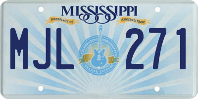MS license plate MJL271