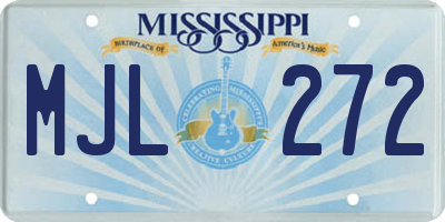 MS license plate MJL272