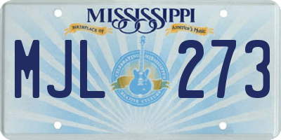 MS license plate MJL273
