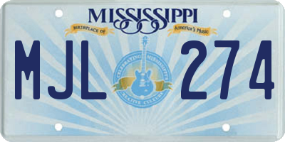 MS license plate MJL274