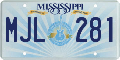 MS license plate MJL281