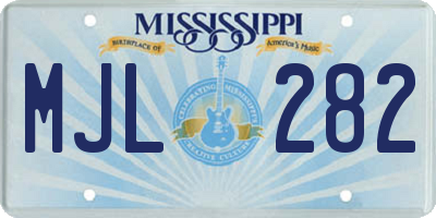 MS license plate MJL282