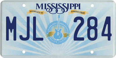 MS license plate MJL284