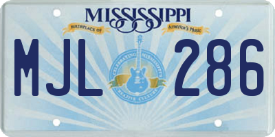 MS license plate MJL286