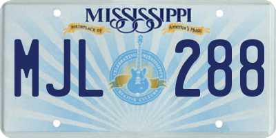 MS license plate MJL288