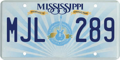 MS license plate MJL289