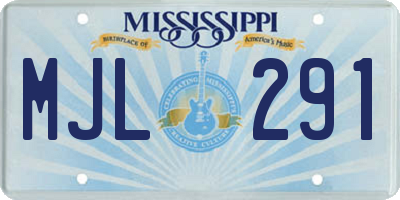 MS license plate MJL291