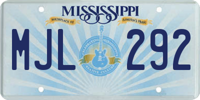 MS license plate MJL292
