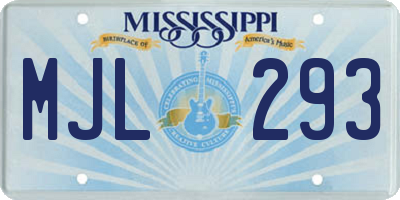 MS license plate MJL293
