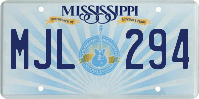 MS license plate MJL294