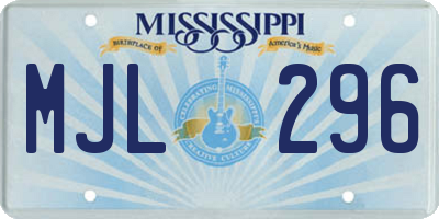 MS license plate MJL296