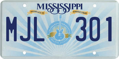 MS license plate MJL301