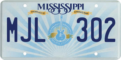 MS license plate MJL302