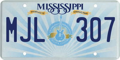 MS license plate MJL307