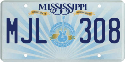 MS license plate MJL308