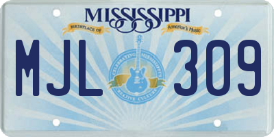 MS license plate MJL309