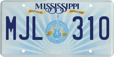 MS license plate MJL310