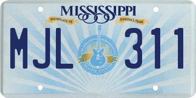 MS license plate MJL311