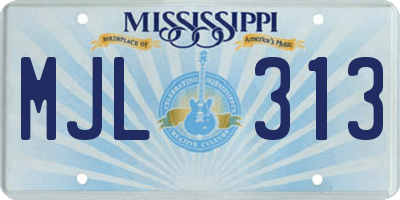 MS license plate MJL313