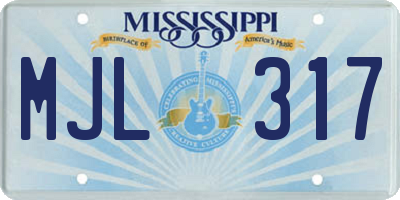 MS license plate MJL317
