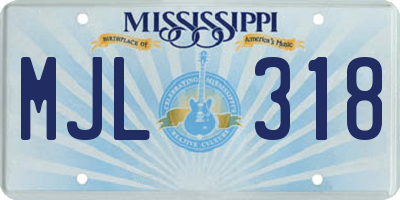 MS license plate MJL318