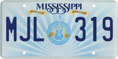 MS license plate MJL319